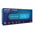 Ansell Mega Texture, Nitrile Disposable Gloves, 7.9 mil Palm, Nitrile, Powder-Free, XL, 50 PK, Blue 93283100